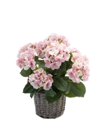 Künstliche Hortensie - Lennard auf transparentem Hintergrund mit echt wirkenden Kunstblättern. Diese Kunstpflanze gehört zur Gattung/Familie der "Hortensien" bzw. "Kunst-Hortensien".