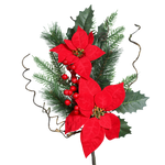 Künstlicher Poinsettia Zweig - Wasar, 49 cm, Kunstblume von aplanta, in Rot, für drinnen