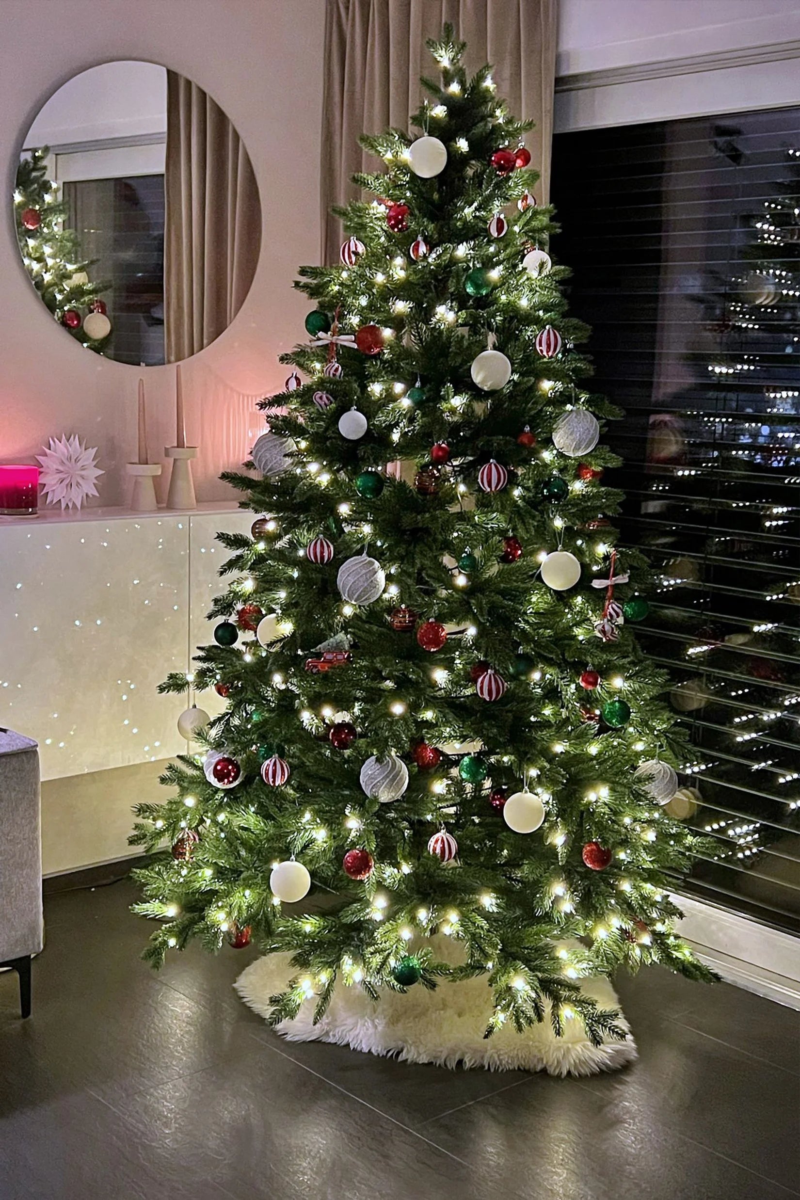 Künstlicher Weihnachtsbaum - David | 210 cm, mit LED-Leuchten