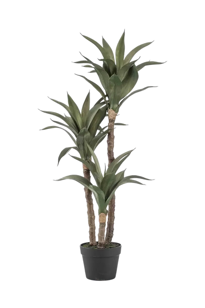 Künstliche Agave - Pepe, 100 cm, Kunstpflanze von aplanta, im schwarzen Topf, in Natur, für drinnen