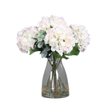 Künstlicher Hortensienstrauß - Stilgar | 40 cm | in Glasvase mit künstl. Wasser