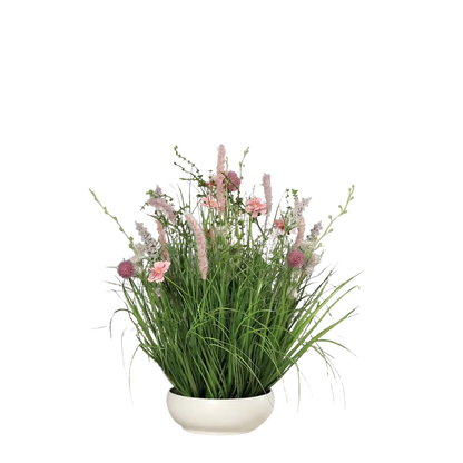 Künstliche Wiesenblumen - Jade, 50 cm, Kunstpflanze von aplanta, inkl. Dekotopf, in Pink, für drinnen