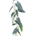 Künstliche Alocasia Ranke - Bruno, 115 cm, Kunstpflanze von aplanta, Steckpflanze, in Natur, für drinnen