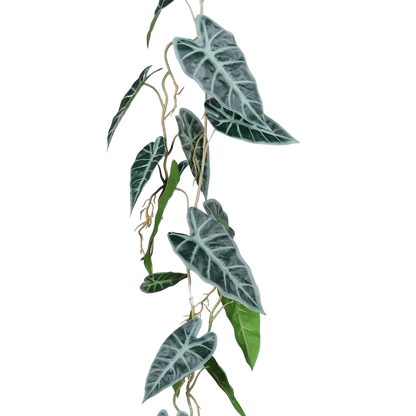 Künstliche Alocasia Ranke - Bruno, 115 cm, Kunstpflanze von aplanta, Steckpflanze, in Natur, für drinnen