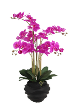 Künstliche Orchidee - Li, 66 cm, Kunstblume von aplanta, inkl. Dekotopf, in Lila, für drinnen