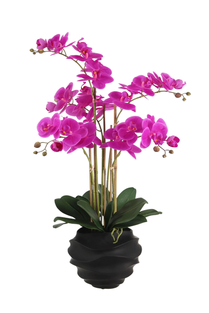 Künstliche Orchidee - Li, 66 cm, Kunstblume von aplanta, inkl. Dekotopf, in Lila, für drinnen