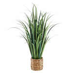 Künstliches Gras - Alaric, 90 cm, Kunstpflanze von aplanta, in Grün, für drinnen