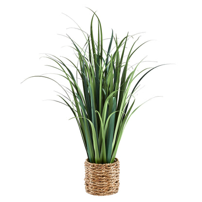 Künstliches Gras - Alaric, 90 cm, Kunstpflanze von aplanta, in Grün, für drinnen