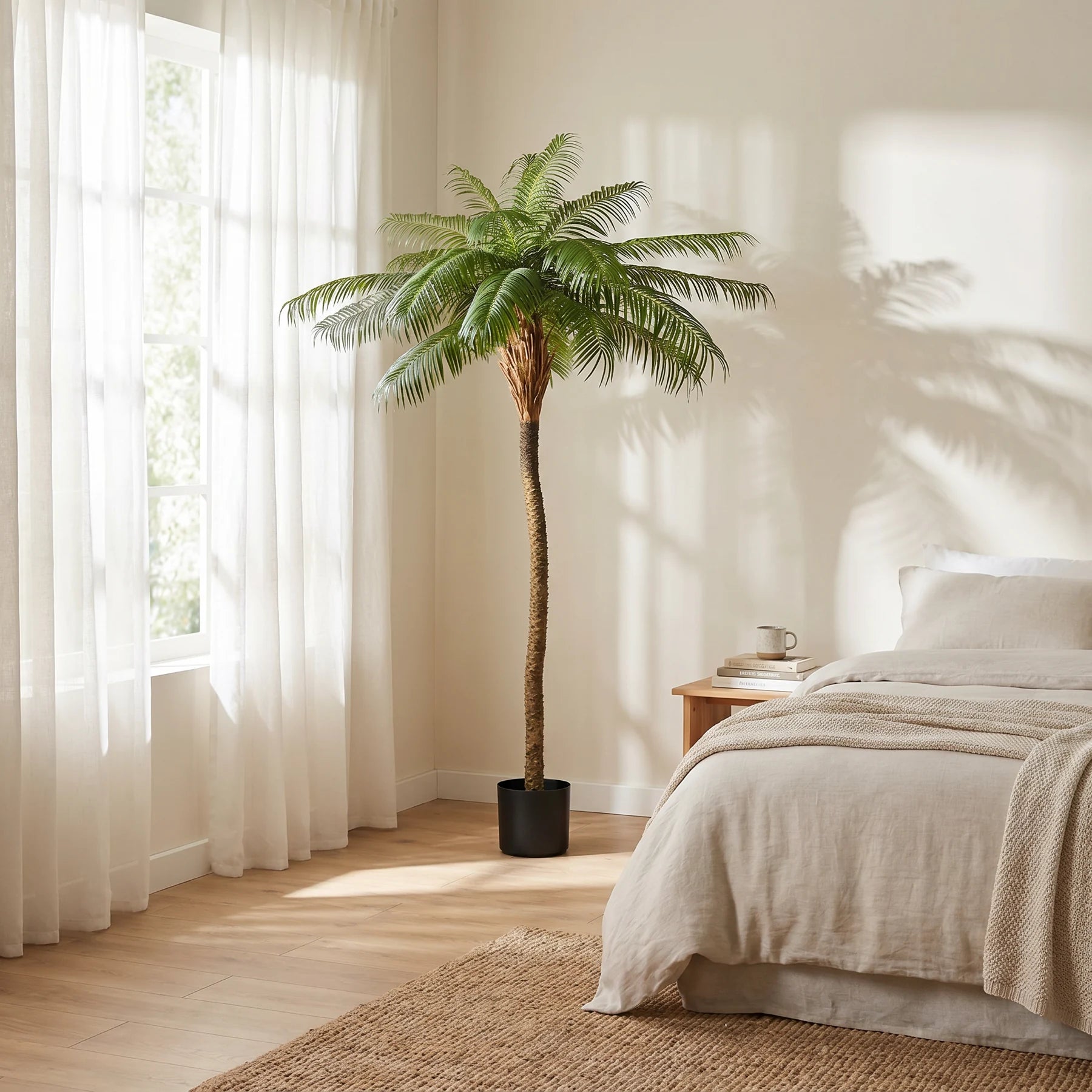 Künstliche Phoenixpalme - Zephyra, 180 cm, Kunstbaum von aplanta, in Grün, für drinnen