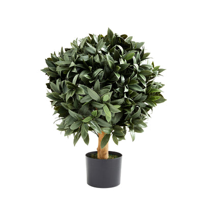 Künstlicher Lorbeerbaum - Vaelis, 75 cm, Kunstbaum von aplanta, mit Echtholzstamm, UV-beständig, inkl. Startertopf, in Grün
