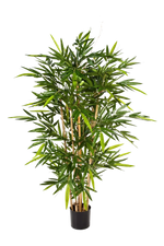 Künstlicher Bambus - Melina auf transparentem Hintergrund mit echt wirkenden Kunstblättern. Diese Kunstpflanze gehört zur Gattung/Familie der "Bambuse" bzw. "Kunst-Bambuse".