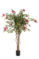 Künstlicher Drillingsblumenbaum - Rachel, 150 cm, Kunstbaum von aplanta, in Rot, für drinnen