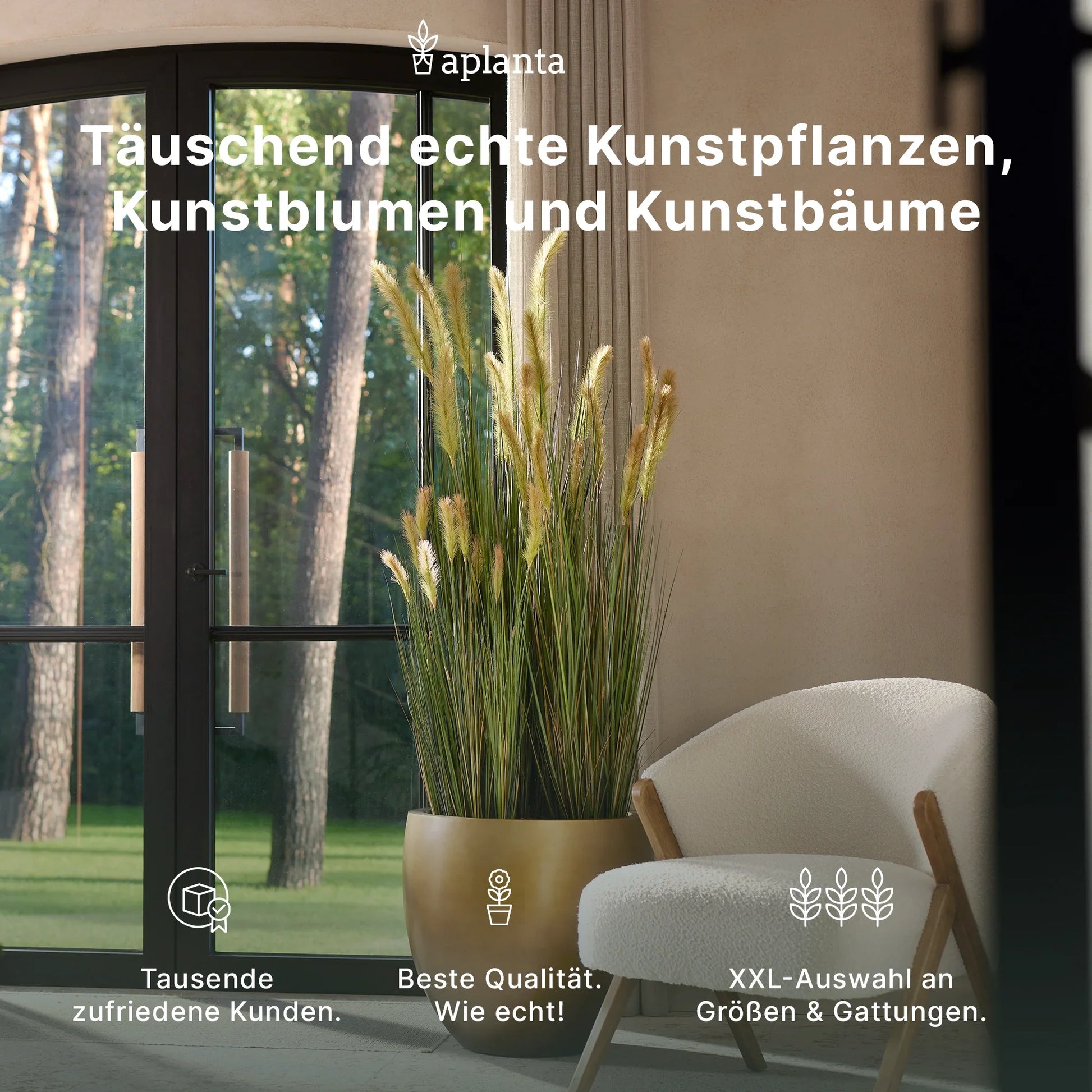 Künstliches Grassortiment im Topf - Noemi | 38 cm