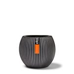 Gefäß Kugel Groove anthrazit I 18x15 cm, 18x15cm, Pflanzkübel von aplanta, für drinnen