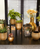 Pflanztopf Kugel Retro gold I 17x15 cm