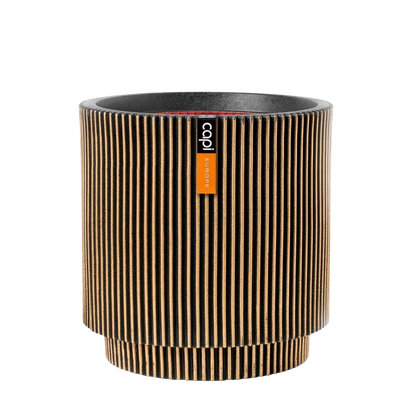 Blumentopf zylinder Groove gold | 36x38 cm