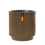 Blumentopf zylinder Groove gold, 44x46cm, Pflanzkübel von aplanta, in Schwarz-Gold, für drinnen & draußen