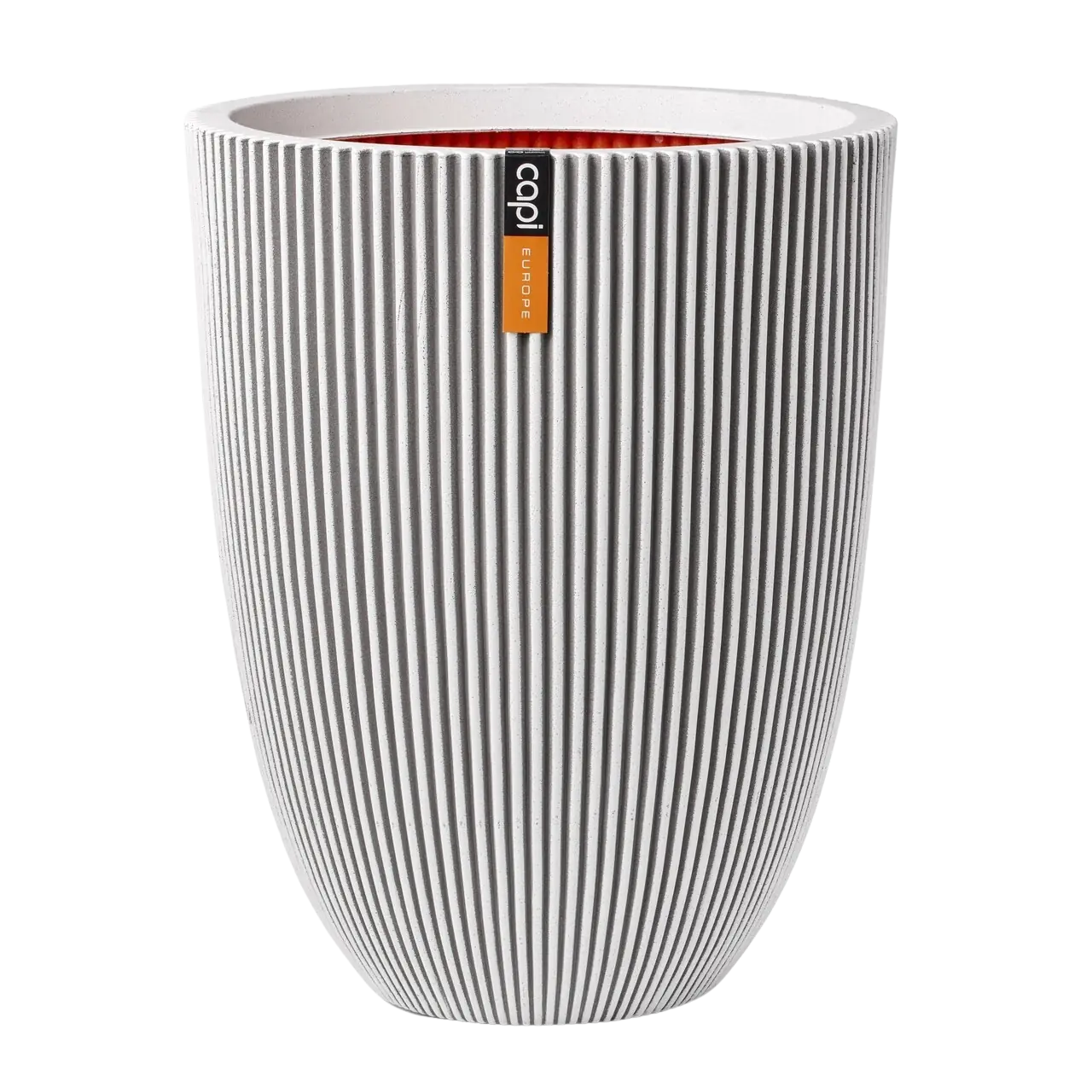 Pflanztopf elegant niedrig Groove elfenbein | 34x46 cm