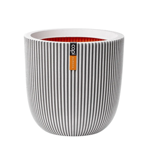 Pflanztopf Kugel Groove elfenbein | 35x34 cm