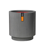 Übertopf zylinder Groove anthrazit | 36x38 cm