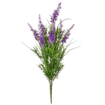 Künstliches Gras - Margit, 44 cm, Kunstpflanze von aplanta, feuerhemmend, B1-zertifiziert, in Lila, für drinnen