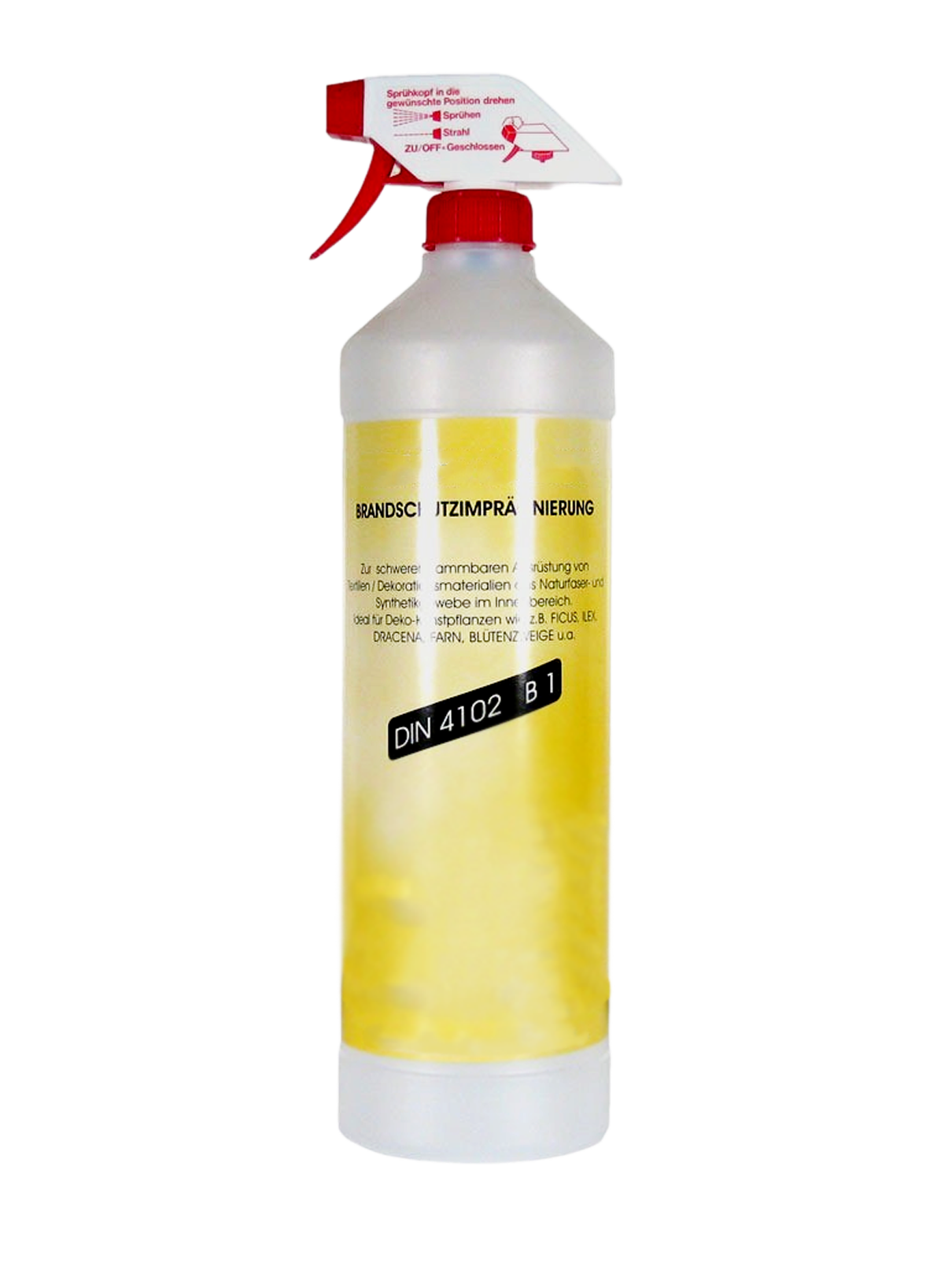 Brandschutzspray B1 für Kunstpflanzen | 1 Liter auf transparentem Hintergrund | aplanta Kunstpflanzen