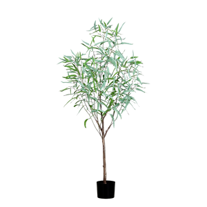 Hochwertiger Eukalyptus künstlich auf transparentem Hintergrund mit echt wirkenden Kunstblättern in natürlicher Anordnung. Künstlicher Eukalyptus - Manfred hat die Farbe Grün und ist 165 cm hoch. | aplanta Kunstpflanzen